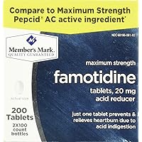 Famotidine 20mg 200 Tablets in 2-100 ct Bottles by Member's Mark