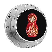 Russian Doll 60 Minute Timer Stainless Steel Wind Up Magnetic Timer Time Management for Cooking Kitchen