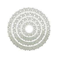 for Creative Round Coasters Die Cuts Floral Border Cutting Dies Embossing Stencil for Scrapbook DIY Album Paper Card Reusable Round Coastersmats Embossing Stencils Photo Frame Metal Die Cuts