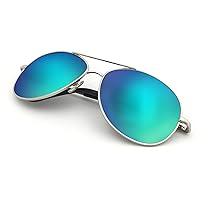J+S Premium Military Style Classic Aviator Sunglasses, Polarized, 100% UV protection for Men Women