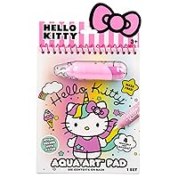 Hello Kitty Aqua Art Pad, 4 Art Pages, On The Go Reusable Water-Reveal Activity Pad, Mess Free Arts And Crafts, Paint with Water Brush Set, Kids Toys, Sanrio Stuff, Hello Kitty Craft Kits For Kids 3+