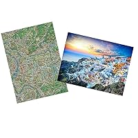 Pintoo Two Plastic Jigsaw Puzzles Bundle - 4800 Piece - Tom Parker - Taipei MAP and 4800 Piece - Beautiful Sunset of Greece [H2546+H3069]