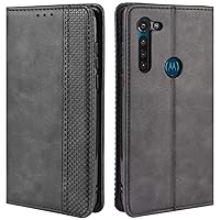 Motorola Moto G Stylus Case, Retro PU Leather Full Body Shockproof Wallet Flip Case Cover with Card Slot Holder and Magnetic Closure for Motorola Moto G Stylus 2020 Phone Case (Black)