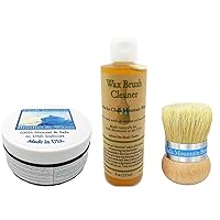 3 Pack Furniture Wax Starter Kit. 1 of Original Design Palm Brush 1 8oz Natural Wax Brush Cleaner and 1 4oz Wax. Low Odor. Safe to use Indoors (4oz, Light Antiquing)