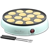 Mini Pancakes Maker Machine, Dutch Mini Pancake Griddle, 14 Holes Electric Poffertjes Pan, Ideal for Breakfast, Snacks, Desserts & More