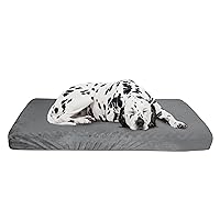 Orthopedic Dog Bed - 2-Layer Pet Bed for Floor, Kennel, or Crate with Removable Washable Cover - 46x27 Dog Bed for Large Dogs by PETMAKER (Gray)