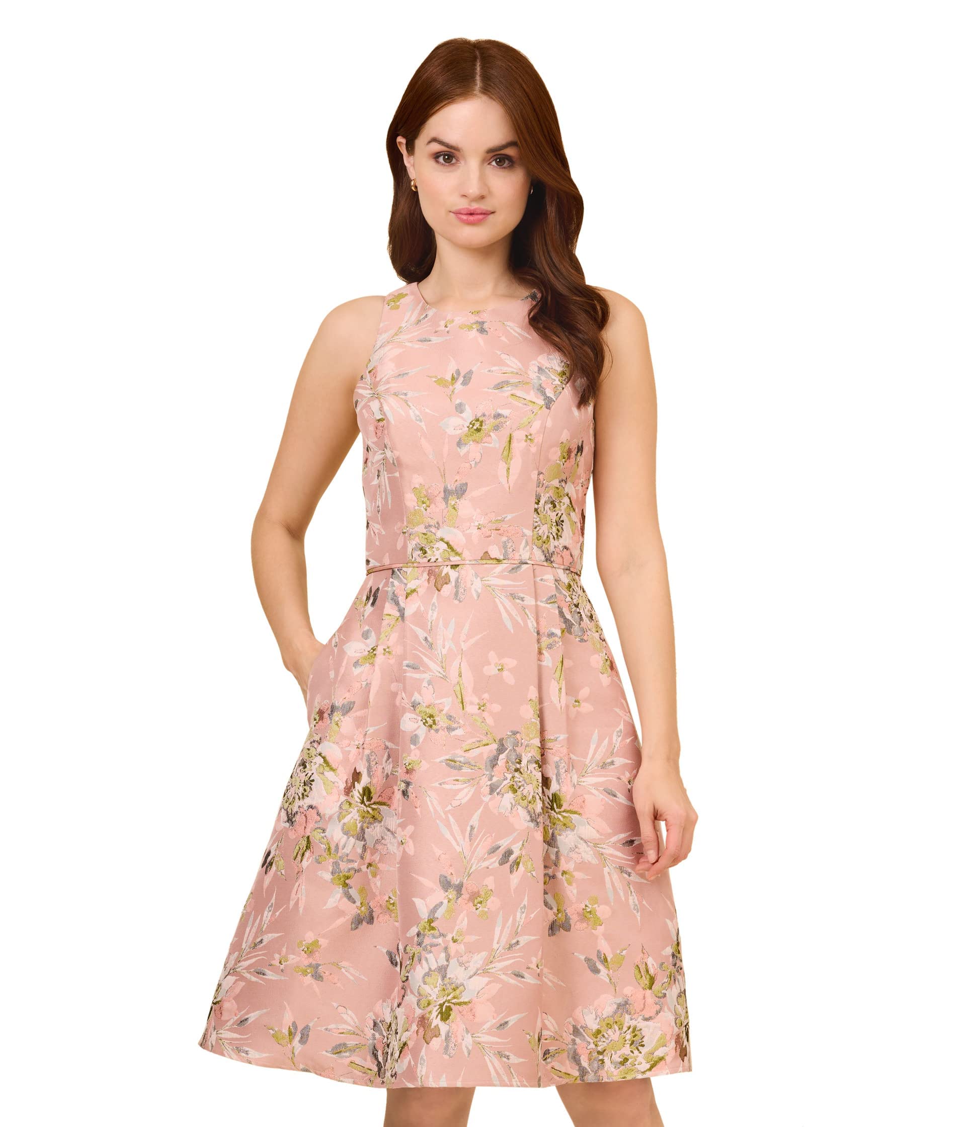 Adrianna Papell Women's Floral Jacquard Dress