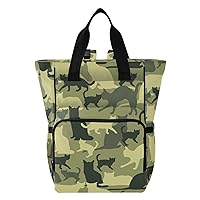 Cat Camouflage Diaper Bag Backpack for Baby Boy Girl Large Capacity Baby Changing Totes with Three Pockets Multifunction Travel Back Pack for Playing Shopping Picnicking