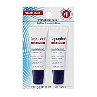Aquaphor Lip Repair - Soothe Dry, Chapped Lips - Two .35 oz. Tubes-2 Count