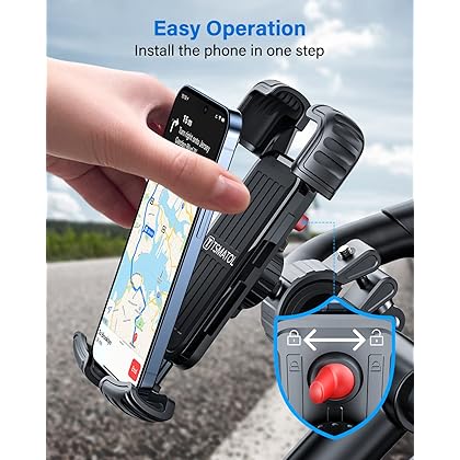 TSMATOL Universial Phone Holder for Bike, Motorcycle Phone Holder,Bike Phone Mount Compatible with iPhone 14 14 Plus 14 pro max 13 13 Mini 13 Pro Max 12 Samsung Galaxy S21 Note20 and More (B1)