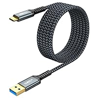 SUNGUY 10FT USB C 3.0 Android Auto Cable, 5Gbps 3A Fast Charging & Data Transfer Braided USB C 3.1 Cable, Compatible with iPhone 15/15 Pro Max, Galaxy S23 S22 Ultra Note 20, SSD