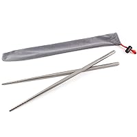 Core Element 100% TITANIUM Chopsticks Lightweight Eco-friendly Durable Survival Utensil Tool Perfect for Camping, Home, Travel