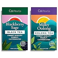 Gya Tea Co Blackberry Sage Black Tea & Milk Oolong Tea Set - Natural Loose Leaf Tea with No Artificial Ingredients - Brew As Hot Or Iced Tea