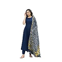 Women's Solid Viscose Rayon Lightweight And Comfortable Casual Wear Kurti Pant With Dupatta (P_56428)
