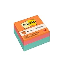 Post-it Notes, 3x3 in, 1 Cube, America's #1 Favorite Sticky Notes, Aqua Wave, Clean Removal, Recyclable (2056-FP)