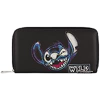 Disney Lilo and Stitch Wallet with Zipper, Zip Around Wallet Clutch