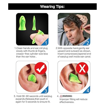 Ear Plugs AMAZKER Bell-Shaped 60 Pairs Ultra Soft Earplugs SNR-35dB Perfect for Sleeping Snoring Working Study Travel with Aluminum Carry Case No Cords Noise Reduction