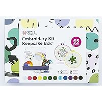 Coats & Clark Hand Embroidery 65pc Floss Set with Keepsake Gift Box, Multicolor Assortment