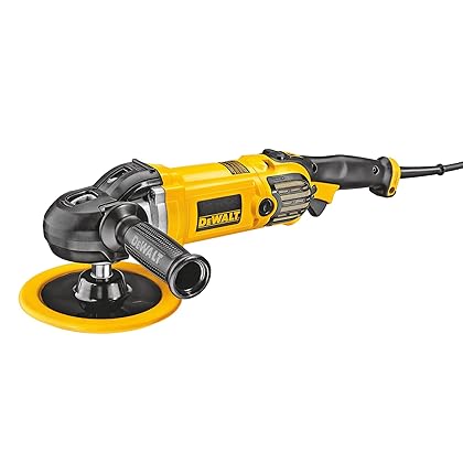 DEWALT Buffer Polisher, 7”-9”, 12 amp, Variable Speed Dial 0-3,500 RPM’s, Corded (DWP849X) Yellow