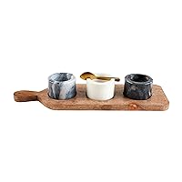 Mud Pie Marble Bowls On Tray Set, board 4 3/4
