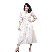 Cotton Schiffli Work Maxi Dress Beautiful Work Dress Cotton Softness Neck with Buttons Elevate Look Dress