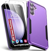 Oterkin for Samsung Galaxy S23 FE Case, [3 in 1] Galaxy S23 FE 5G Case with [2Pcs Tempered Glass Screen Protector][10FT Military Grade Defense][Heavy Duty Protection] S23 FE 5G Case (Purple)