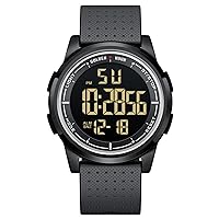 GOLDEN HOUR Ultra-Thin Minimalist Sports Waterproof Digital Watches Men with Wide-Angle Display Rubber Strap Wrist Watch for Men Women