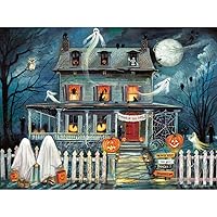 Bits and Pieces - 1000 Piece Jigsaw Puzzles for Adults - ‘Enter If You Dare’ - Haunted House Halloween 1000 pc Jigsaw by Artist Ruane Manning - 20” x 27”