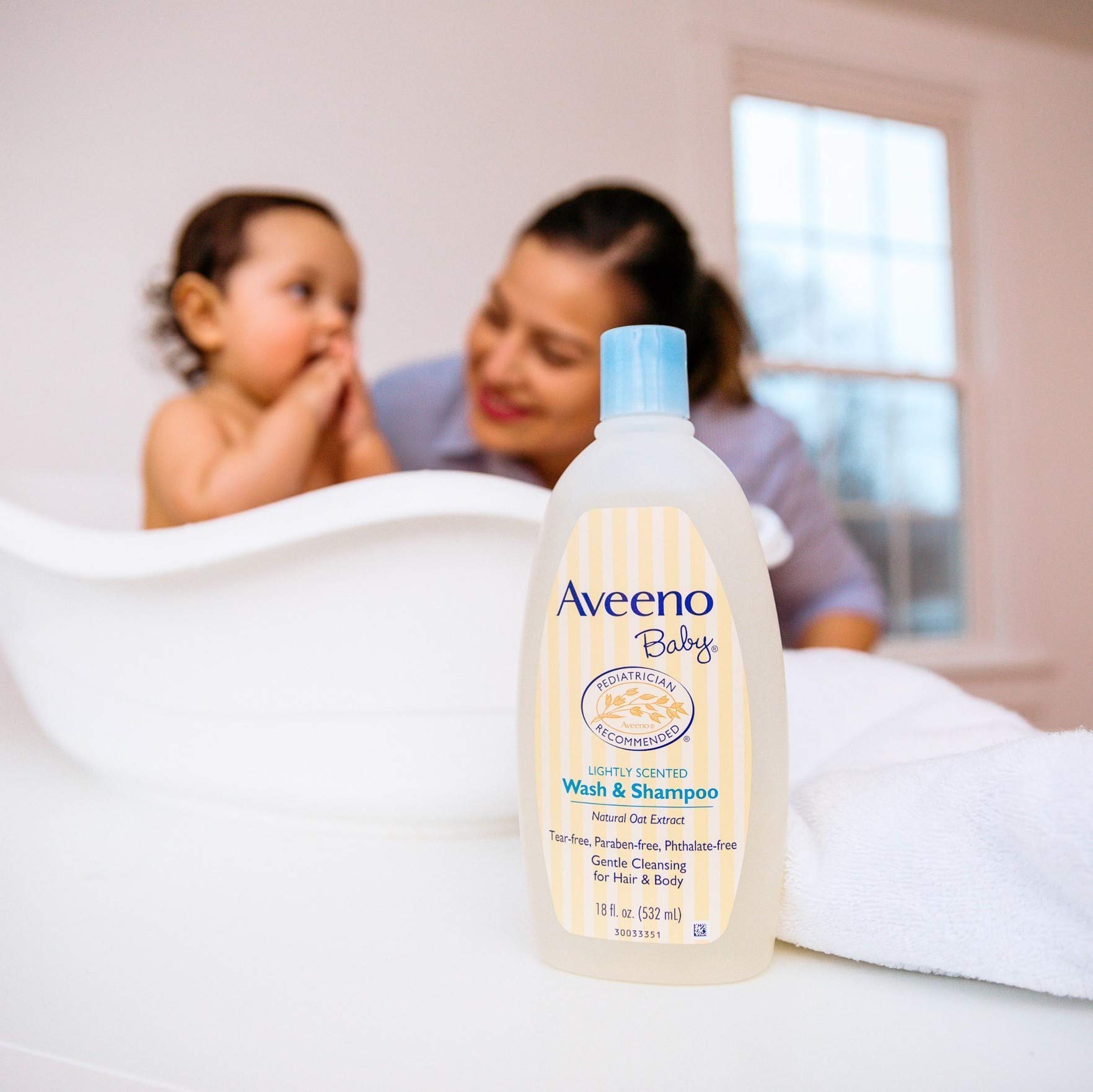 Aveeno Baby Gentle Wash & Shampoo with Natural Oat Extract, Tear-Free, 18 fl. oz, Twin Pack