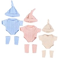 Reborn Dolls Clothes for 7.9inch Doll 3 Set Soft Baby Doll Clothes 3 Colors Skin Friendly Reusable Doll Outfits for Newborn Girls Boys Reborn Dolls Clothes