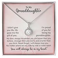 To My Granddaughter Necklace, Granddaughter Gifts From Grandparents, Birthday Valentines' Day Graduation Christmas Back to School Gifts for Granddaughter, No Matter Where We Are, Side By Side Miles Apart, You Will Always In My Heart.