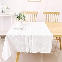 Majestic Giftware Velvet Tablecloths for Rectangle Tables | (70/144) - TC1407 Silver Geometric Print Hem Stitch Dining Table Cover | Decorative Washable Rectangle Tablecloth for Kitchen, Dinning