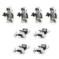 LEGO Star Wars The Mandalorian Minifigure Combo 4 Pack - Imperial Scout Troopers with Blasters and 4 X Speeder Bikes 75292