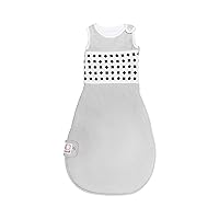 Breathing Wear Sleeping Bag – 100% Cotton Baby Sleep Sack - Works Pro Baby Monitor to Track Breathing Motion Sensor-Free, Real-Time Alerts, Size Medium, 6-12 Months, Pebble Grey
