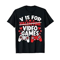 V is for Video Games Valentines Funny Gamer Gaming T-Shirt