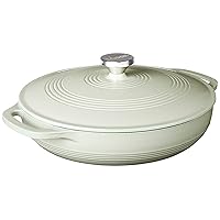 Lodge 3.6 Quart Enameled Cast Iron Covered Casserole with Lid – Dual Handles – Oven Safe up to 500° F or on Stovetop - Use to Marinate, Cook, Bake, Refrigerate and Serve – Desert Sage