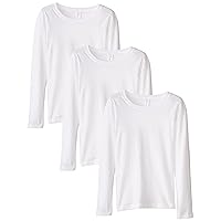 Apparel Girls 3-Pack Long Sleeve Cotton T-Shirts Basic Tee, Size: 4-13 Yrs