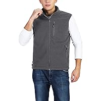 Outdoor Ventures Men's Full-Zip Lightweight Polar Fleece Vest Outerwear with 5 Pockets Warm Winter Sleeveless Jacket Casual