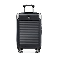 Platinum Elite Hardside Expandable Carry on Luggage, 8 Wheel Spinner, TSA Lock, Hard Shell Polycarbonate Suitcase, Shadow Black, Carry on 21-Inch