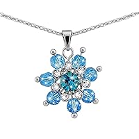 Hanessa Women Jewellery Elegant Flowers Necklace from Rhodium Plated Crystal Diamond Woman You