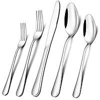 40-Piece Silverware Set, Wildone Stainless Steel Flatware Set Service for 8, Include Knife/Fork/Spoon, Mirror Polished, Dishwasher Safe
