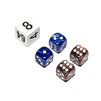 Bello Games Deluxe Marbleized Dice Sets-Brown/Blue 1/2