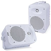 Pyle Indoor Outdoor Speakers Pair - 500 Watt Dual Waterproof 5.25” 2-Way Full Range Speaker System w/ 1/2” High Compliance Polymer Tweeter - in-Home, Boat, Marine, Deck, Patio, Poolside (White)