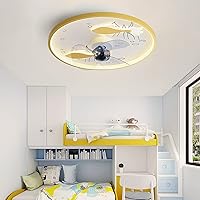 Fan Lights, Ceilifans with Lights for Bedroom Ceilifan with Light and Remote Ceilifan Lighticeilifans Withps Silent in Lighting/Yellow