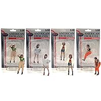 American Diorama Hip Hop Girls 4 Piece Figure Set for 1/18 Scale Models 18101-18102-18103-18104