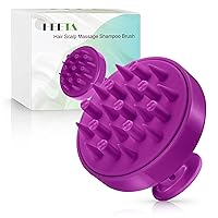 HEETA Hair Scalp Massager Brush, Updated Hair Shampoo Brush, Wet & Dry Scalp Exfoliator with Soft Silicone Bristles, Head Massager Washing Hair Care Tool for Women Men Kid for All Hair Types (Purple)