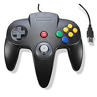 Classic Retro N64 Bit USB Wired Controller for PC and MAC - Black