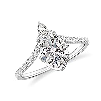 Natural Diamond Oval Crown Shaped Ring for Women Girls in Sterling Silver / 14K Solid Gold/Platinum