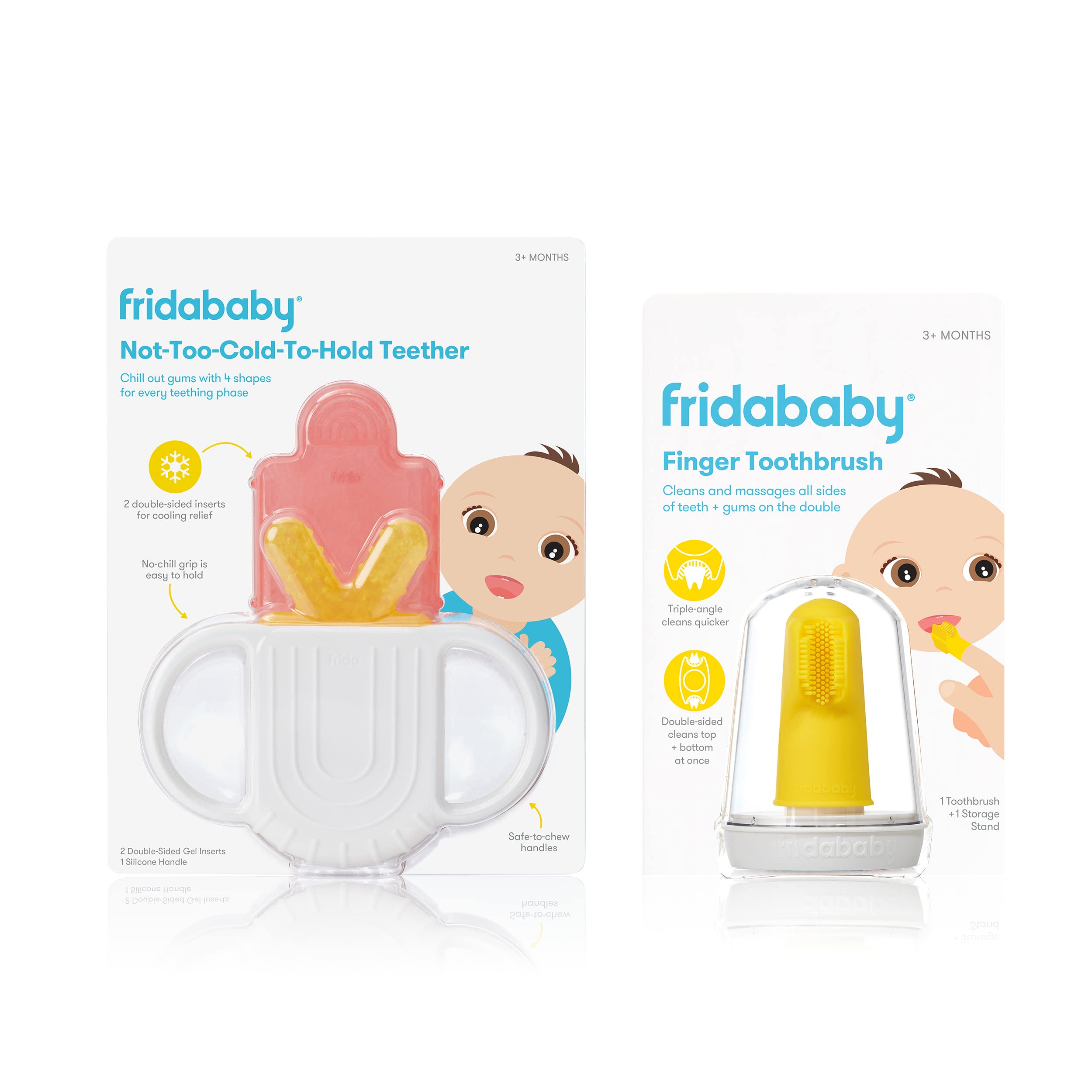 Not-Too-Cold-to-Hold Teether + SmileFrida Finger Toothbrush for Babies by Frida Baby