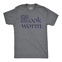 Mens Book Worm T Shirt Funny Literature Reading Lovers Tee for Guys